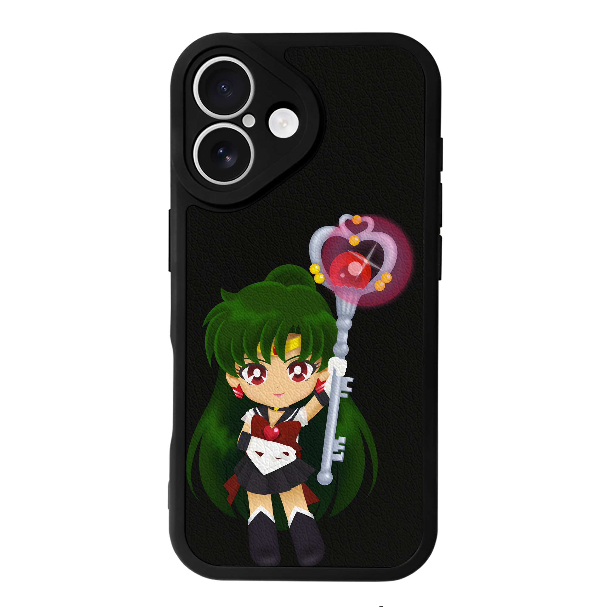 （画像用） 美少女戦士セーラームーン 冥王せつな Sailor Moon Meiou Setsuna 【iPhone 16シリーズ対応】シリコンスマホケース（レザー調） 材質：シリコン